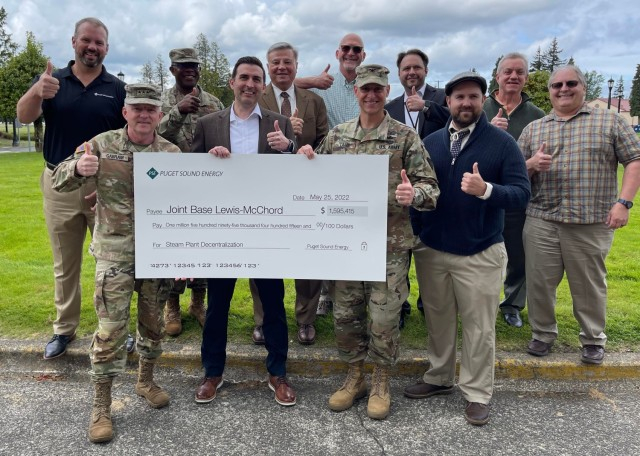 JBLM Presented With 1 6 Million Energy Saving Rebate Check Article JBLM Presented With 1 6 Million Energy Saving Rebate Check Article