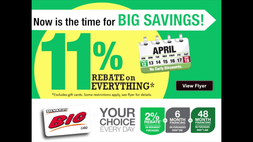 Menards 11 Rebate Dates 2025 FreeRebate